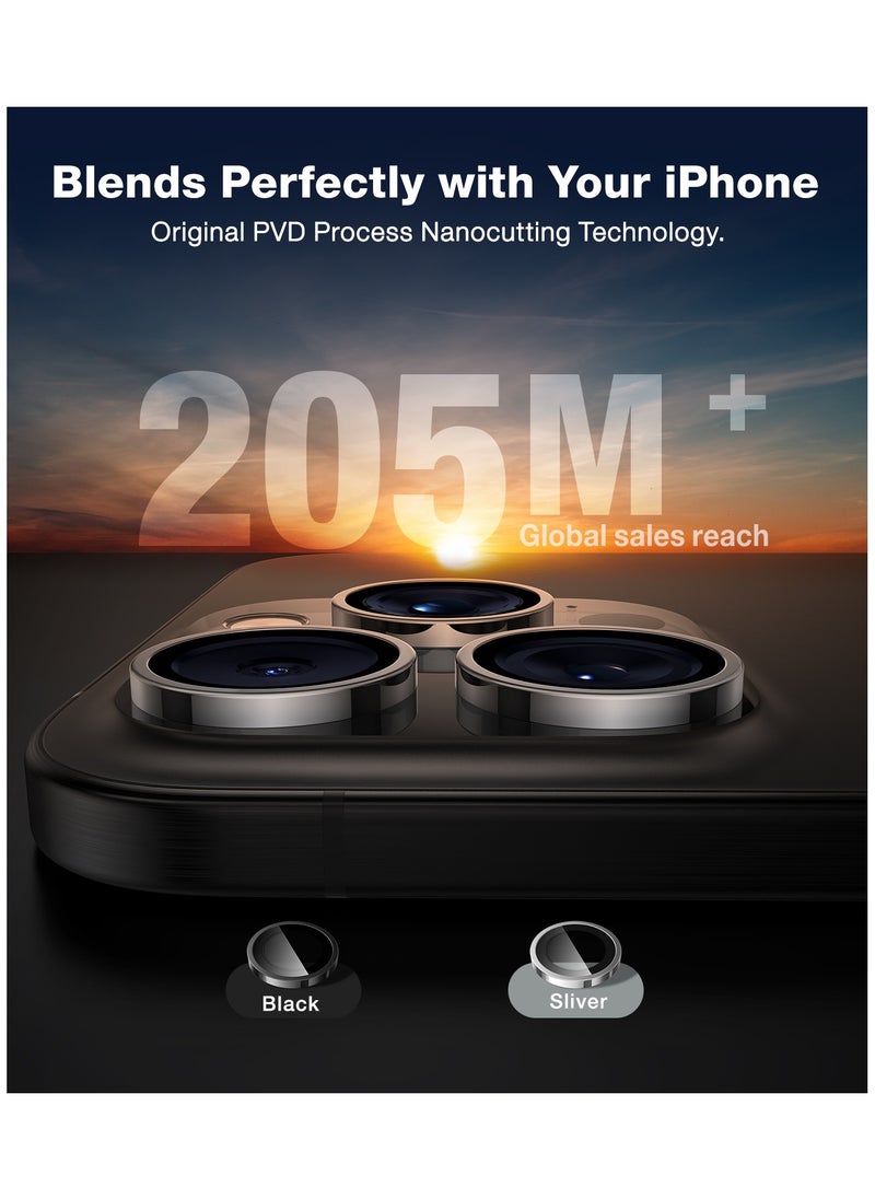 TORRAS - Ultimate Durability 9H+ glass for iPhone 16 Pro Max/16 Pro Camera Lens Protector [1:1 Invisible Fit & Ultra Clarity] Camera Protector 16 Pro Max/16 Pro Tempered Glass, Black - Image 1