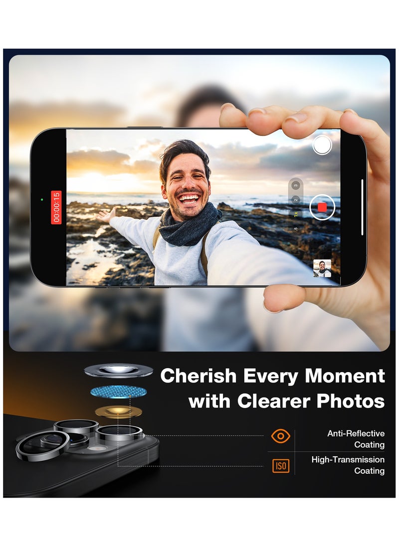 TORRAS - Ultimate Durability 9H+ glass for iPhone 16 Pro Max/16 Pro Camera Lens Protector [1:1 Invisible Fit & Ultra Clarity] Camera Protector 16 Pro Max/16 Pro Tempered Glass, Black - Image 1