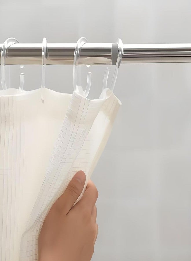 SimautHawk 12 C-Shaped Transparent Plastic Shower Curtain Rings Curtain Hooks for Bathroom, Shaped Shower Hooks for Shower Curtain,Grommets Top,Shower Hooks Rings Loops (12, Transparent) - Image 5