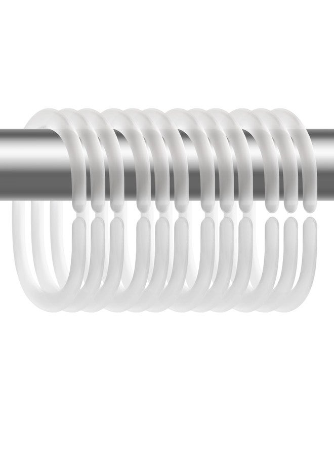 SimautHawk 12 C-Shaped Transparent Plastic Shower Curtain Rings Curtain Hooks for Bathroom, Shaped Shower Hooks for Shower Curtain,Grommets Top,Shower Hooks Rings Loops (12, Transparent) - Image 1