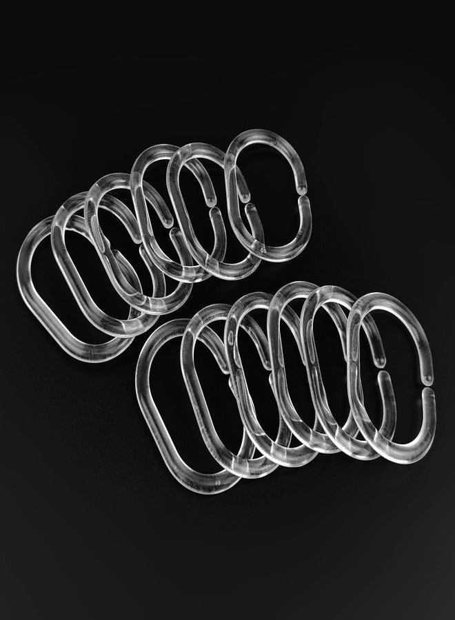SimautHawk 12 C-Shaped Transparent Plastic Shower Curtain Rings Curtain Hooks for Bathroom, Shaped Shower Hooks for Shower Curtain,Grommets Top,Shower Hooks Rings Loops (12, Transparent) - Image 4