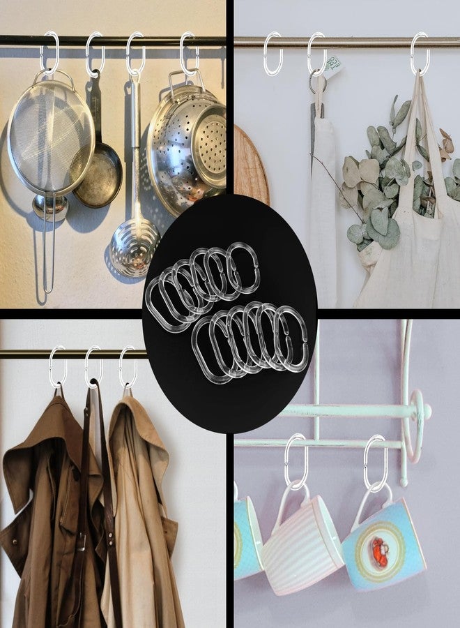 SimautHawk 12 C-Shaped Transparent Plastic Shower Curtain Rings Curtain Hooks for Bathroom, Shaped Shower Hooks for Shower Curtain,Grommets Top,Shower Hooks Rings Loops (12, Transparent) - Image 3