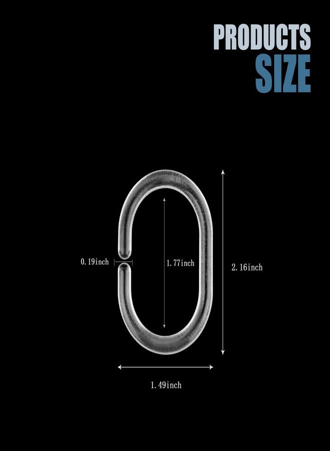 SimautHawk 12 C-Shaped Transparent Plastic Shower Curtain Rings Curtain Hooks for Bathroom, Shaped Shower Hooks for Shower Curtain,Grommets Top,Shower Hooks Rings Loops (12, Transparent) - Image 2