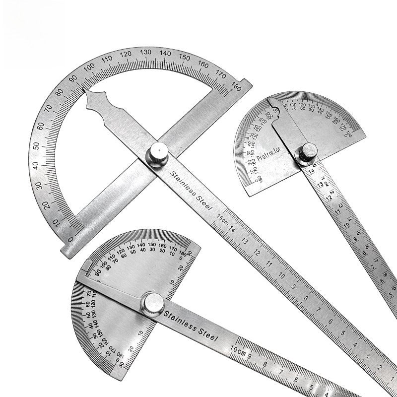 New Protractor Angle Ruler Stainless Steel Angle Gauge Angle Ruler 180 Degree Semicircle Woodworking Angle(New 0-180/14cm) - Image 2