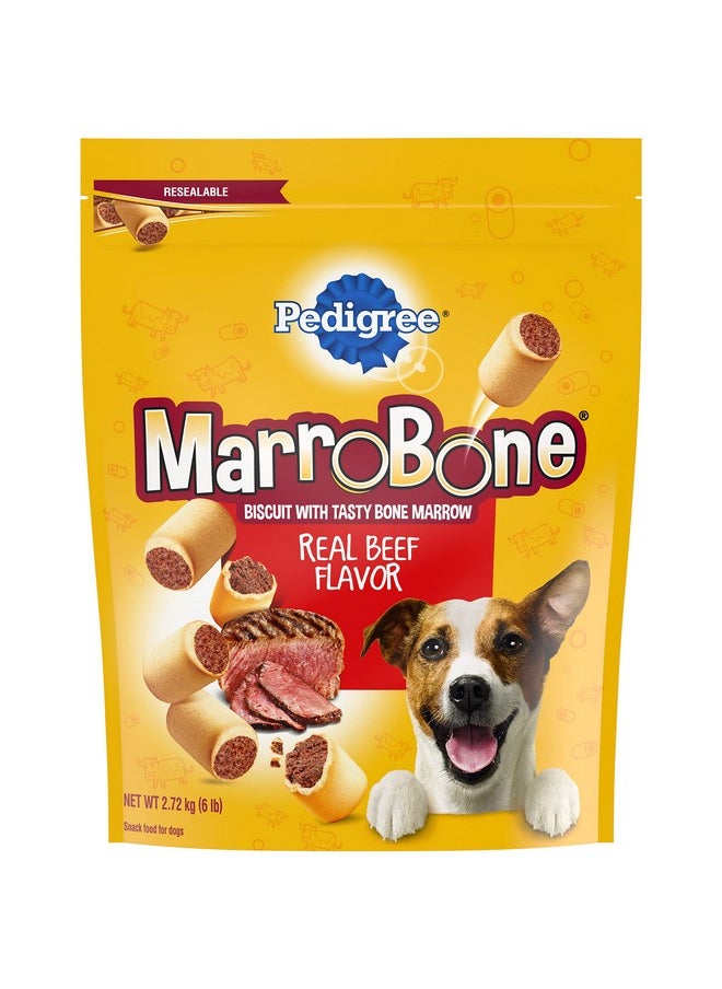 Pedigree Marrobone Dog Treats Real Beef Flavor Crunchy Dog Biscuit, 6 Lb. Pack  - Image 1