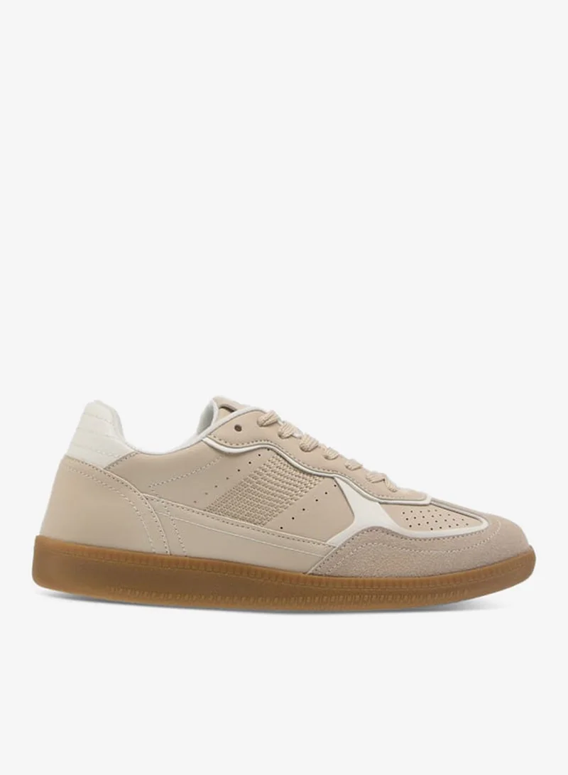 Womens Textured Lace-Up Ankle Sneakers
