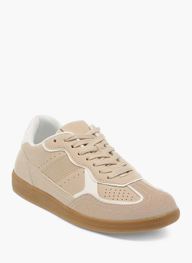 Flora Bella By Shoexpress Womens Textured Lace-Up Ankle Sneakers