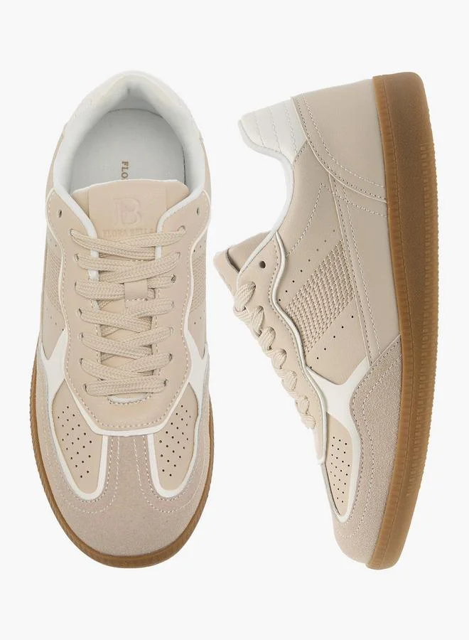 Flora Bella By Shoexpress Womens Textured Lace-Up Ankle Sneakers