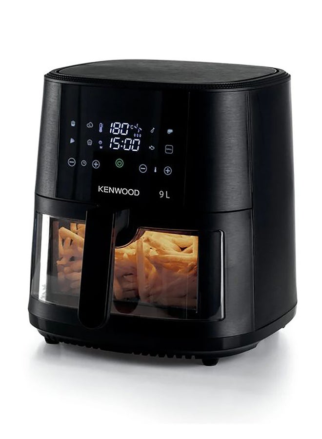 KENWOOD 9L Air Fryer & Grill with Transparent Basket, Digital Touchscreen, 8 Presets, Adjustable Temperature, Non-Stick, 1500W, Includes Crisping Tray & Recipe Book - 9 L 1500 W HFS92.000BK Black - Image 2
