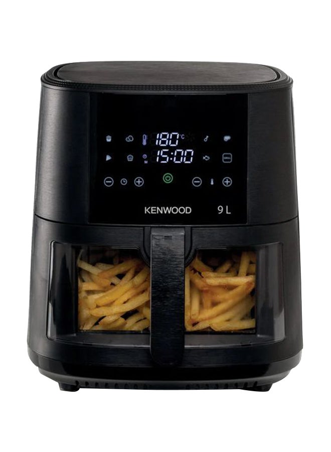 KENWOOD 9L Air Fryer & Grill with Transparent Basket, Digital Touchscreen, 8 Presets, Adjustable Temperature, Non-Stick, 1500W, Includes Crisping Tray & Recipe Book - 9 L 1500 W HFS92.000BK Black - Image 1