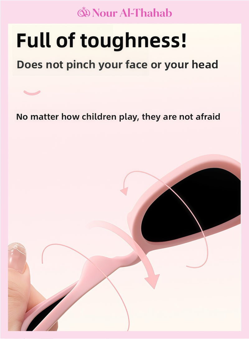 Nour Al-Thahab Children's sunglasses set, with UV protection, suitable for girls aged 4-11, comes with a unicorn gift box packaging and can be given as a gift - Image 4