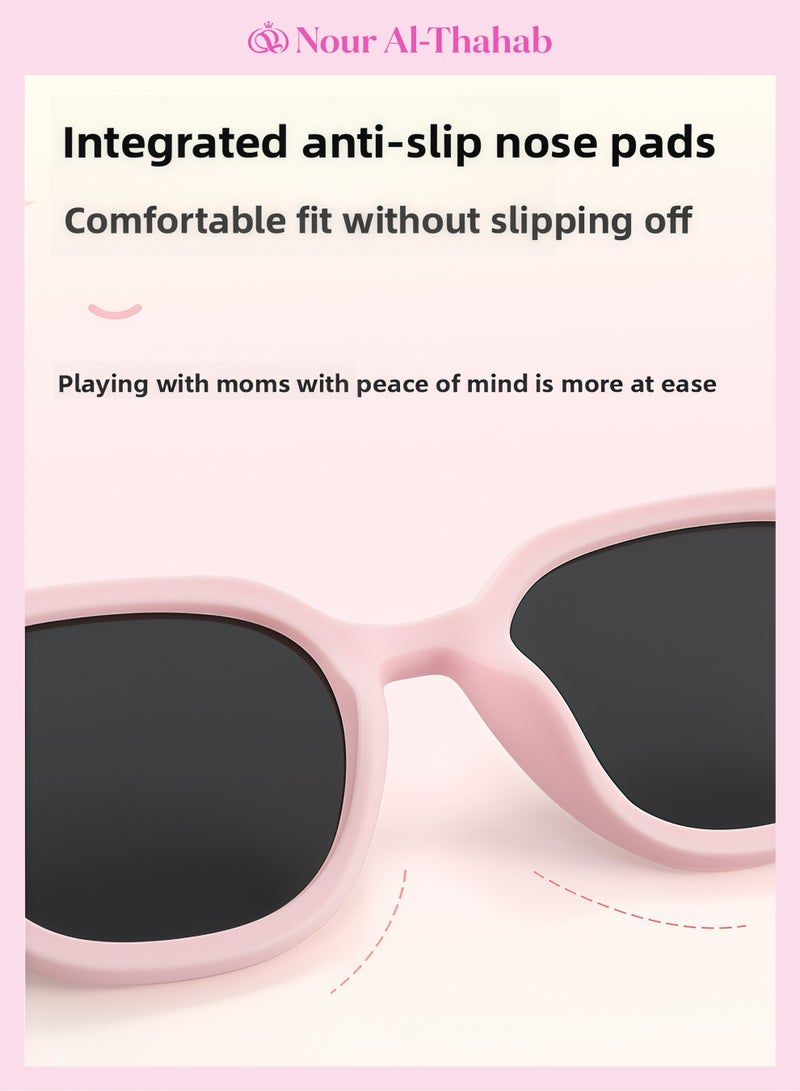 Nour Al-Thahab Children's sunglasses set, with UV protection, suitable for girls aged 4-11, comes with a unicorn gift box packaging and can be given as a gift - Image 3