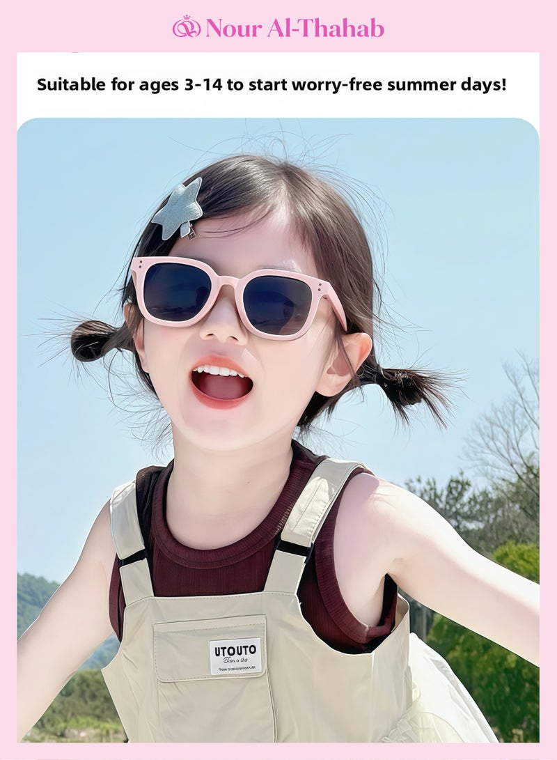 Nour Al-Thahab Children's sunglasses set, with UV protection, suitable for girls aged 4-11, comes with a unicorn gift box packaging and can be given as a gift - Image 5