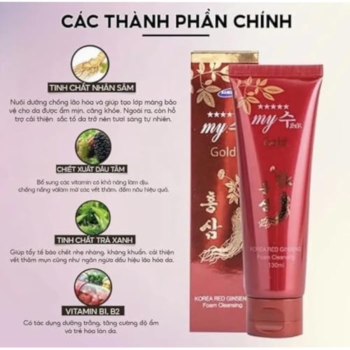 KOREAN RED GINSENG FOAM CLEANSING 130ml. Deep cleansing of the skin surface, removing sebum, dirt, makeup and giving you a smooth skin. - Image 5