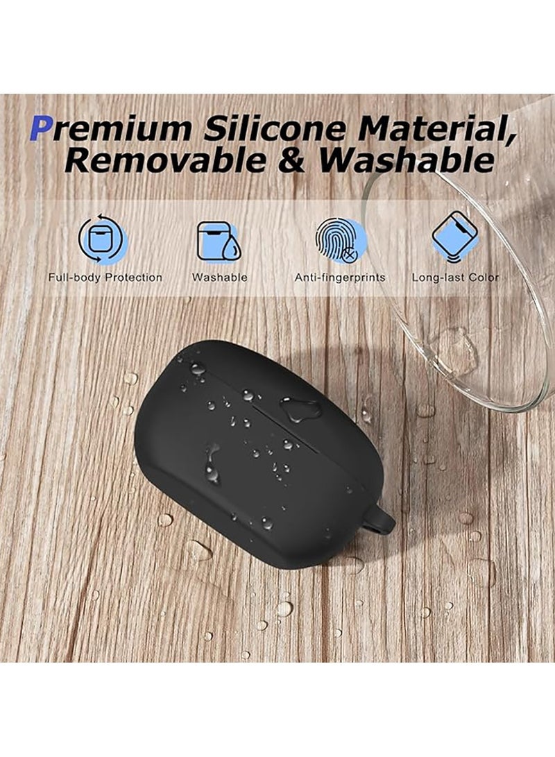 Case compatible with Sony WF-1000XM5. Silicone Protective Skin Cover for Sony XM5 Wireless Earbuds, Front LED Visible (Black)