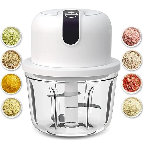 LVSENLIN 350ML Electric Garlic Chopper, Portable Veggie Chopper,Garlic Grinder Masher Onion Chopper, Blender to Vegetable, Cordless Food Processor for Ginger, Chili, Fruit, Meat, Spices, Beans, etc - Image 1