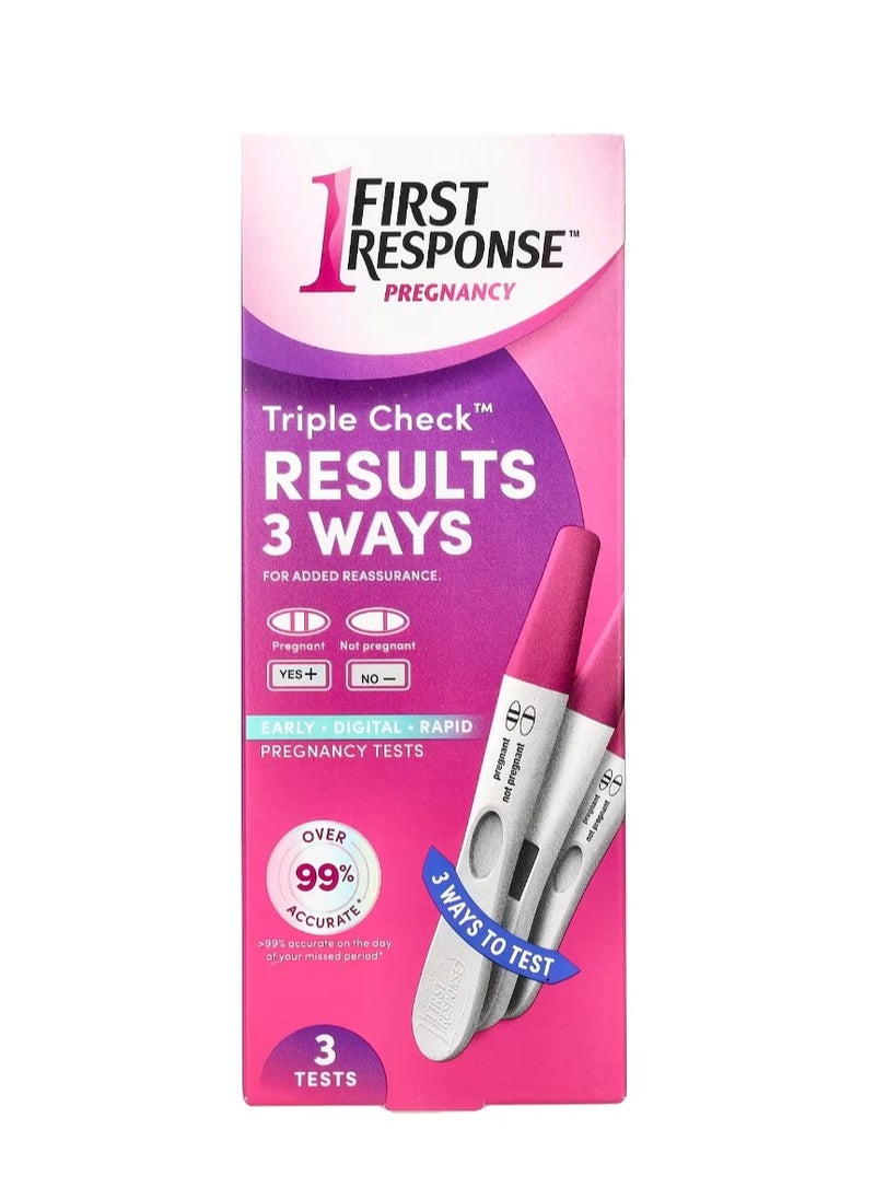 FIRST RESPONSE - Triple Check Pregnancy Tests 3 Tests - Image 1