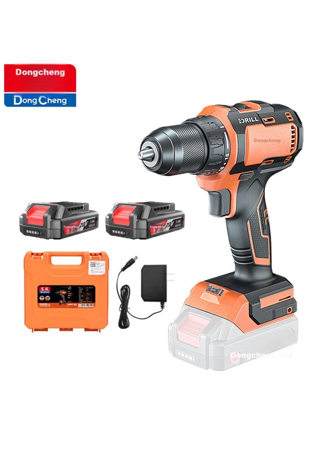 DONG Cheng Dongcheng 20v Brushless Lithium Electric Drill Dcjz2059s Cordless Electric Screwdriver Set With Dual Batteries - Image 1