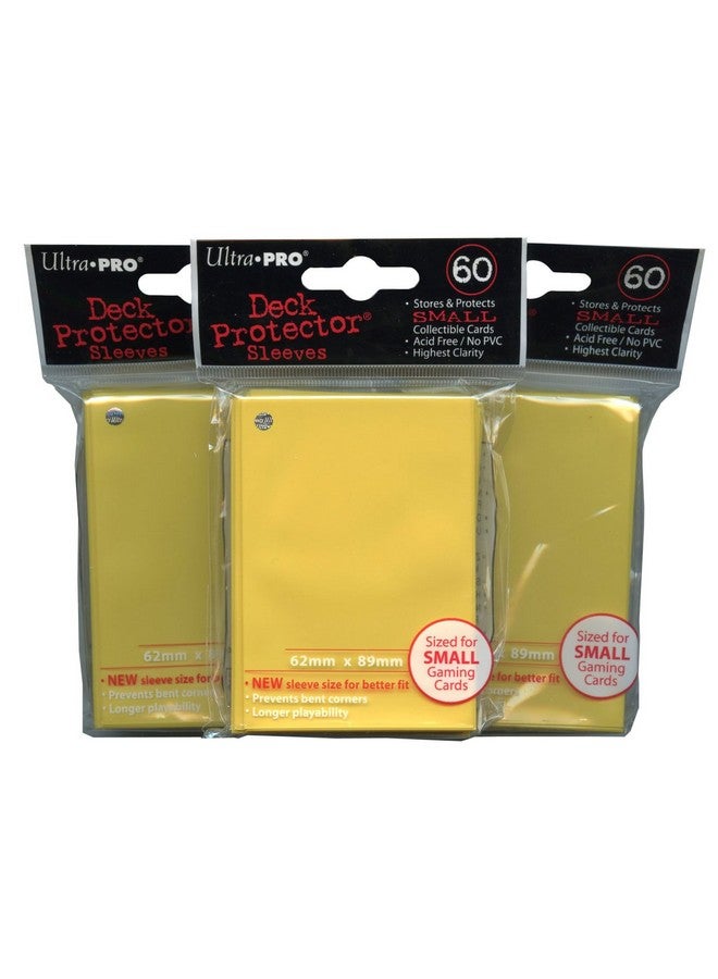 Ultra Pro Card Supplies YuGiOh Sized Deck Protector Sleeves Yellow 60Count X3