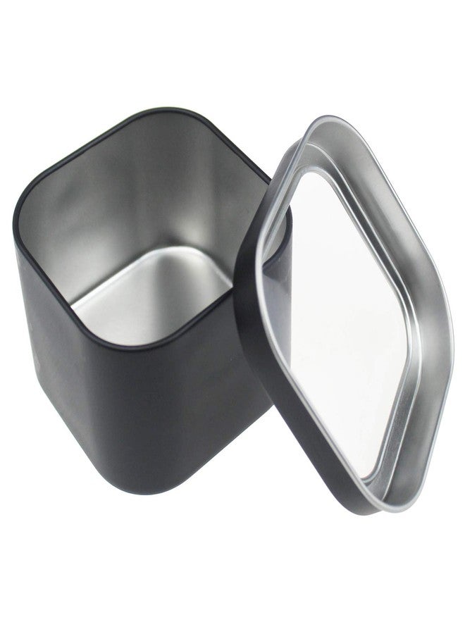 Goodma 6-Pack 8oz Empty Square Metal Tins with Clear Window for Candle Making, Candies, Gifts & Treasures, Black - Image 3