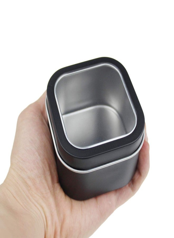 Goodma 6-Pack 8oz Empty Square Metal Tins with Clear Window for Candle Making, Candies, Gifts & Treasures, Black - Image 4