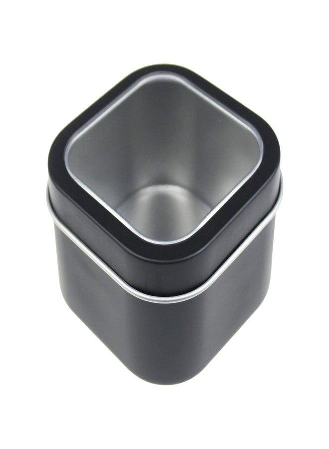 Goodma 6-Pack 8oz Empty Square Metal Tins with Clear Window for Candle Making, Candies, Gifts & Treasures, Black - Image 2