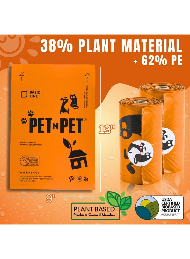 بت آن بت أكياس فضلات الكلاب من Pet N Pet، 1080 كيسًا برتقاليًا، 38% نباتي و62% بولي إيثيلين، لفات أكياس فضلات الكلاب السميكة جدًا، 9 × 13 بوصة، كيس نفايات الحيوانات الأليفة غير المعطر - Image 2