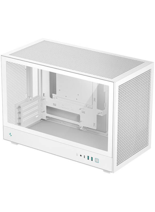 ديب كول صندوق حاسوب Deepcool CH260 Mini ITX، زجاج مقسّى، دعم للوحات الأم حتى مقاس Micro-ATX (بموصلات خلفية)، دعم لمبرد مائي (رادياتير) مقاس 360 مم، واجهة شبكية بالكامل، دعم لمزود طاقة ATX PS2، اللون الأبيض | R-CH260-WHNGM0-G-1 - Image 3