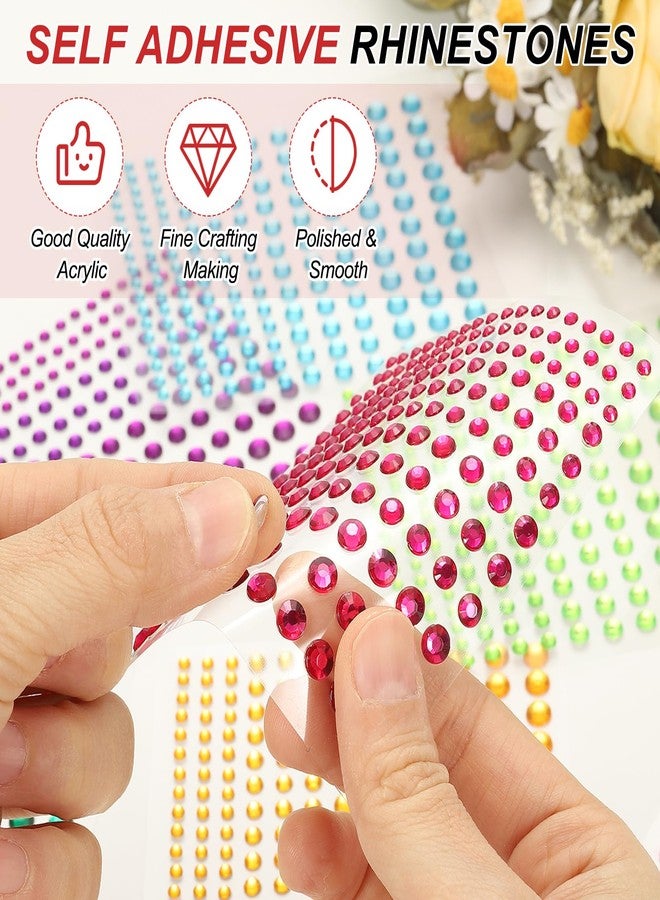 PATIKIL 660 Pcs Acrylic Gem Sticker, 4 Size 3/4/5/6mm Self Adhesive Rhinestones Face Gem Stones Bling Jewelry for Nail Art Craft Clothes DIY Makeup Decoration Party, Dark Green - Image 3