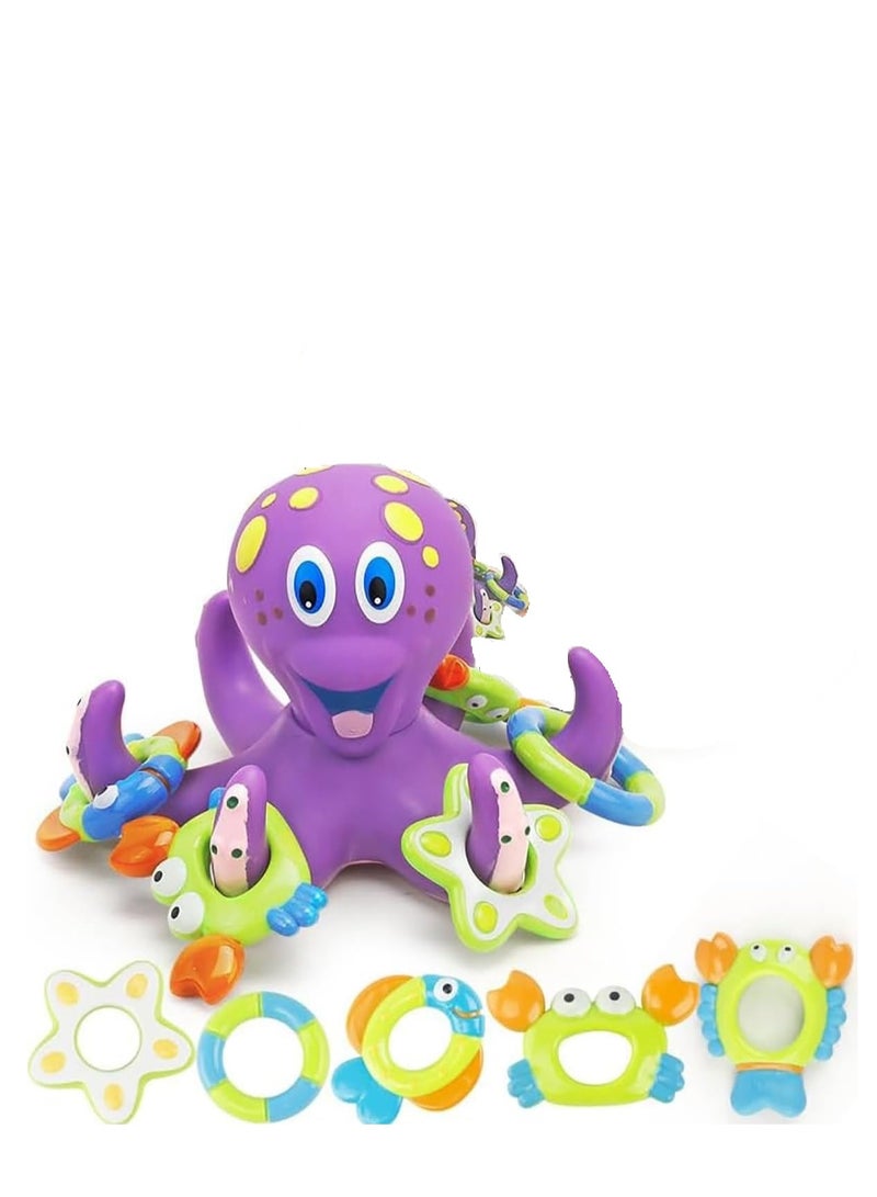 Soofam Baby Bath Toys, Octopus Bathtub Toys for Toddlers 1-3 Years Old, Floating Pool Games, Water Toys for Swimming, Ideal Birthday Gifts for Boys and Girls - Image 1