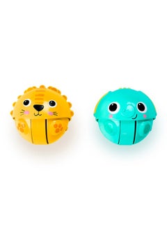 Bright Starts Bright Starts Giggables Roll & Chase Pals Crawling Toy, Lion & Elephant, Unisex, Infant to Toddler, 2-Pack  - Image 1