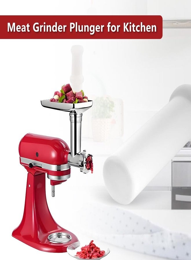 مكبس مفرمة لحم مقاس 7.87 بوصة متوافق مع KitchenAid، عبوة من قطعتين متوافقة مع Lem وغيرها من العلامات التجارية، أداة دفع عالمية لمفرمة اللحم والطعام لأدوات المطبخ، أبيض - Image 4