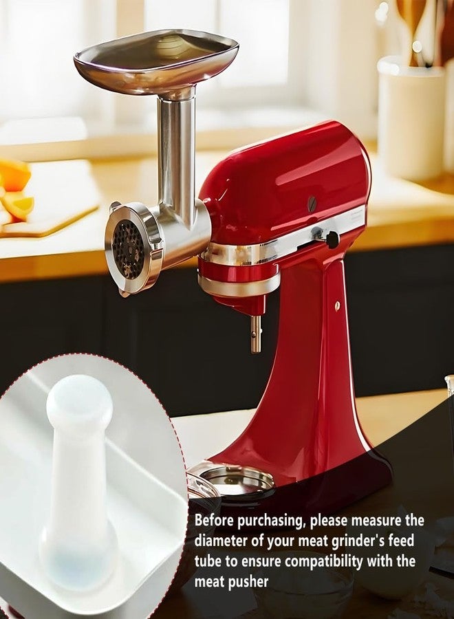 مكبس مفرمة لحم مقاس 7.87 بوصة متوافق مع KitchenAid، عبوة من قطعتين متوافقة مع Lem وغيرها من العلامات التجارية، أداة دفع عالمية لمفرمة اللحم والطعام لأدوات المطبخ، أبيض - Image 2