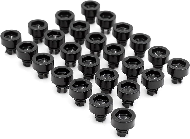 RTRHINOTUNING 100PCS Black Wheel Rim Lip Rivets Nuts - 7.5mm Hole Replacement Plastic Rivets - Image 1