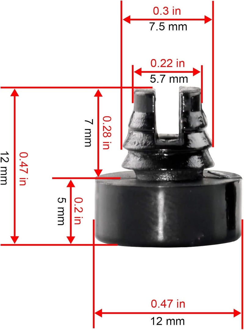 RTRHINOTUNING 100PCS Black Wheel Rim Lip Rivets Nuts - 7.5mm Hole Replacement Plastic Rivets - Image 2