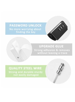 Excefore Refrigerator Lock, Fridge Lock with Password, Strong Durable Duty Upgraded Multifunctional Cabinet Locks for Refrigerator, for Refrigerator, Cabinets and Drawers, Closets, Windows, Doors (Black)  - Image 3