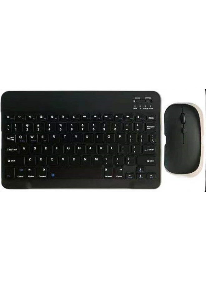 Portable Bluetooth Keyboard Mouse Set For Tablet Android Phone Thai Language Engraving Keyboard Pinyin Input Method-Color:Black-Product Type:10 Inch Bluetooth Keyboard + Dual-mode Mouse + Packing Box - Image 1