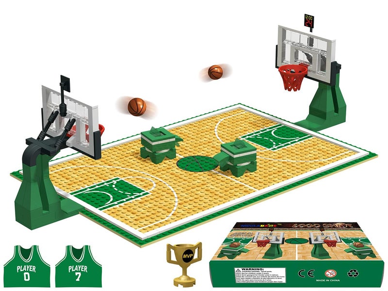 Nicolababe Building Blocks  Basketball Court Baseplates and Sets of 2 Basketball Hoop Basketball Goal Building Bricks for Basketball Game  Compatible with Major Brands Basketball PlaysetGreen - Image 3