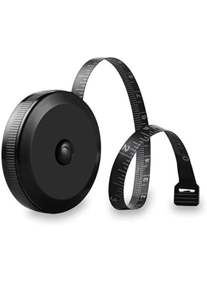 MOMENT 1 Pack Soft Tape Measure 150CM Retractable Measuring for Body Fabric Sewing Tailor Cloth Knitting Craft Weight Loss Measurements Retractable Black Dual Sided Tape Measure Body Measuring - Image 1