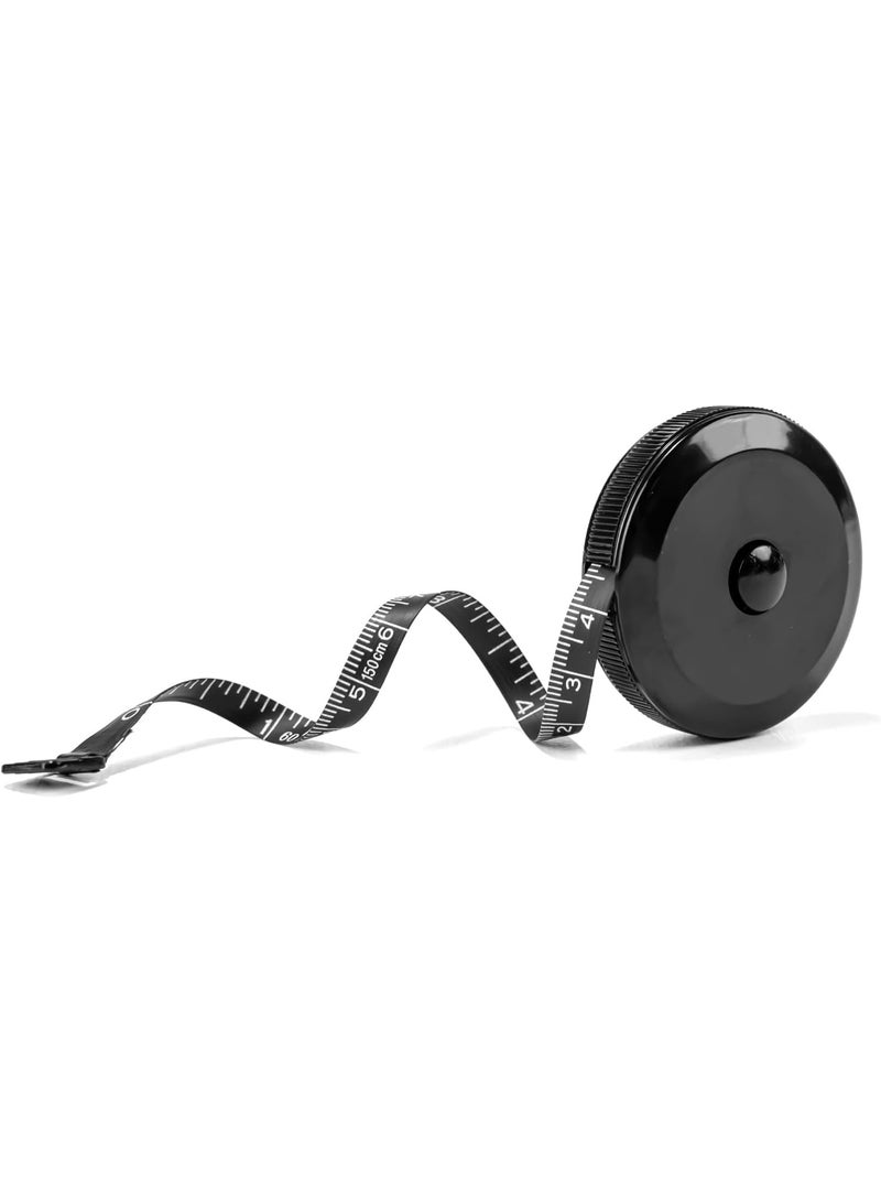 MOMENT 1 Pack Soft Tape Measure 150CM Retractable Measuring for Body Fabric Sewing Tailor Cloth Knitting Craft Weight Loss Measurements Retractable Black Dual Sided Tape Measure Body Measuring - Image 2