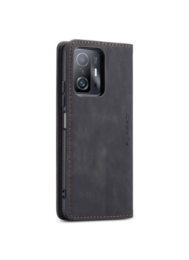CaseMe CaseMe Xiaomi Mi 11/11T Pro Case Wallet, for Xiaomi Mi 11/11T Pro Wallet Case Book Folding Flip Folio Case with Magnetic Kickstand Card Slots Protective Cover - Black  - Image 3