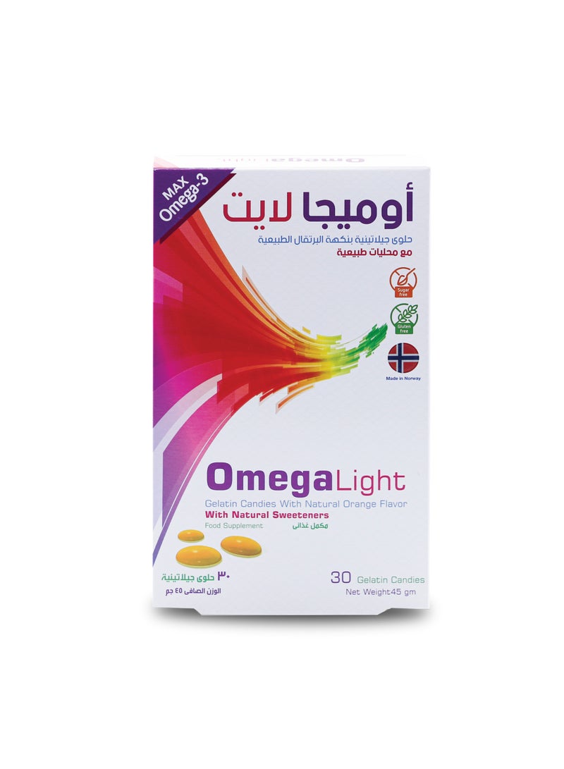 سوليندا أوميغا لايت أوميغا 3 زيت السمك 0.6 جم نكهة البرتقال 30 قطعة - Image 1