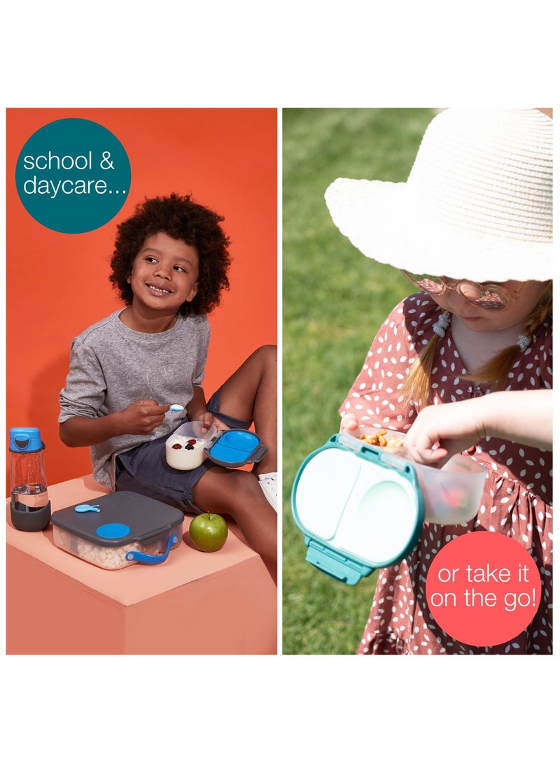 b.box Snackbox, Mini Bento Lunch Box with 2 Leakproof Compartments, Ideal for Toddlers, Kids Lunch & Snacks, Fits Whole Piece of Fruit, BPA Free - Image 4
