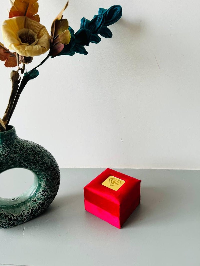 DOOR STEP SHOPPING Jewllery Sued Velvet Pendent Box (Red) - Image 5