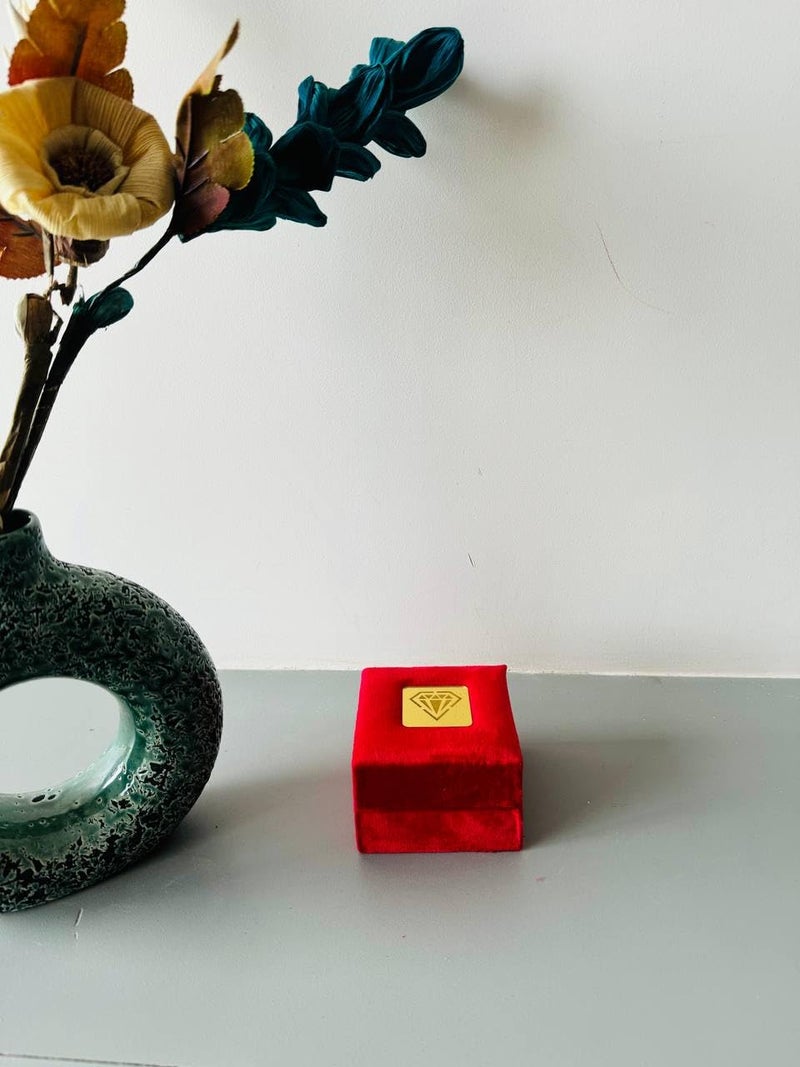 DOOR STEP SHOPPING Jewllery Sued Velvet Pendent Box (Red) - Image 4