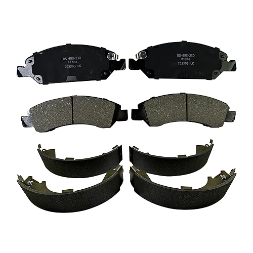 IBESTWOLF Front Ceramic Brake Pads and Rear Brake Shoes for 2008-2013 Chevy Silverado 1500 for 2008-2013 GMC Sierra 1500 - Image 1