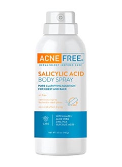 AcneFree AcneFree Salicylic Acid Body Spray, Pore Clarifying Solution for chest and back, 5 Ounce  - Image 1