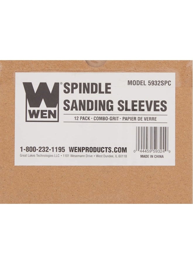 Wen 5932SPC Replacement Spindle Sanding Sleeves, Assorted Sandpaper Grits, 12 Pack - Image 5