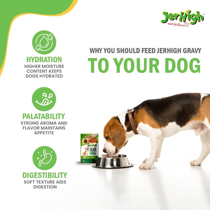 Jerhigh Wet Dog Food, Human Grade High Protein Chicken,Gravy Chicken & Vegetable (Pack of 72) with Free Gnawlers Calcium Bone (1pc) 22g Sold by DogsNCats,All Life Stages - Image 3