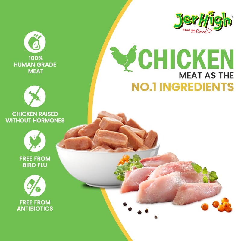 Jerhigh Wet Dog Food, Human Grade High Protein Chicken,Gravy Chicken & Vegetable (Pack of 72) with Free Gnawlers Calcium Bone (1pc) 22g Sold by DogsNCats,All Life Stages - Image 5